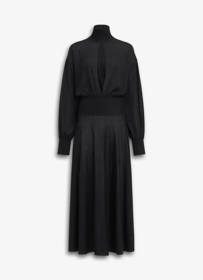 Alaa Dresses LONG FLOWING KNIT DRESS Black 8211 Women