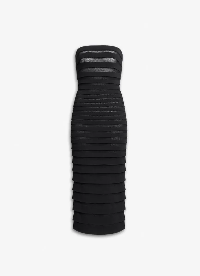 Alaa Dresses STRAPLESS TEXTURED KNIT DRESS Black 8211 Women