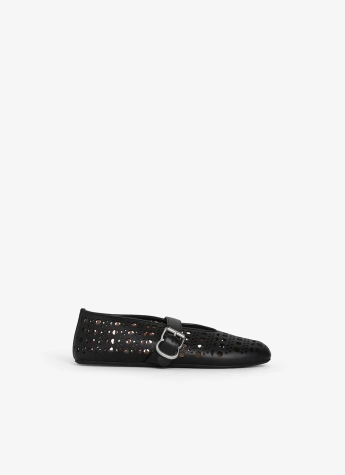 Alaa Flat Shoes BALLET FLATS IN VIENNE LAMBSKIN Black 8211 Women