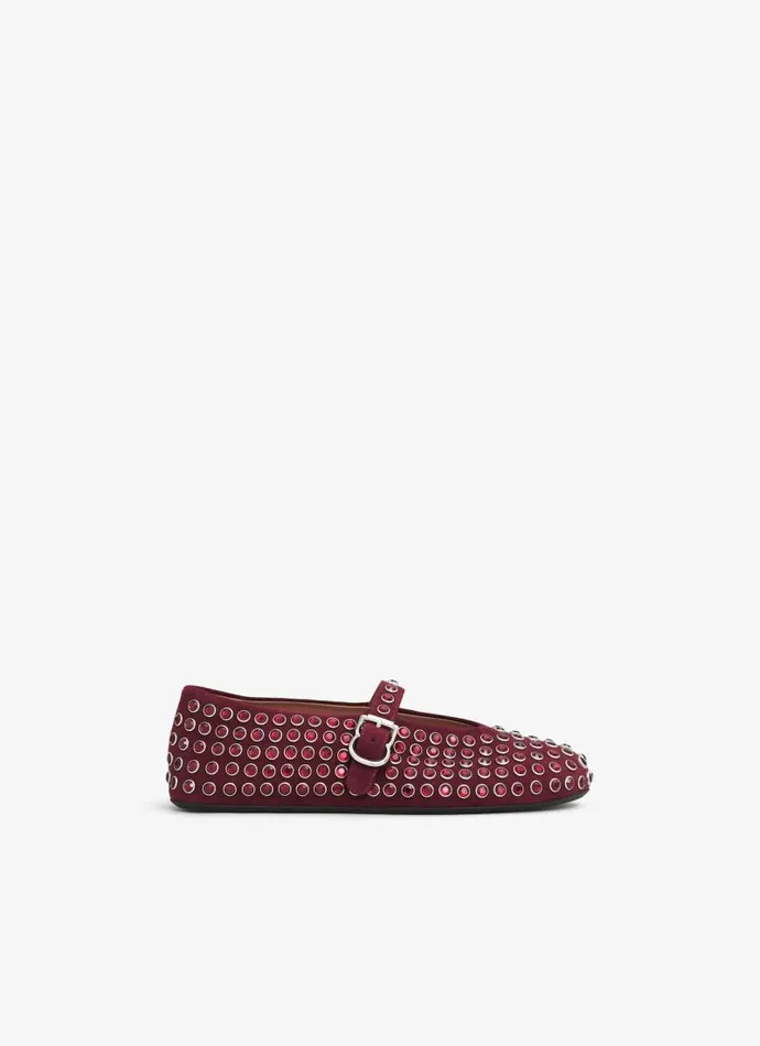 Alaa Flat Shoes STRASS BALLET FLATS Red 8211 Women