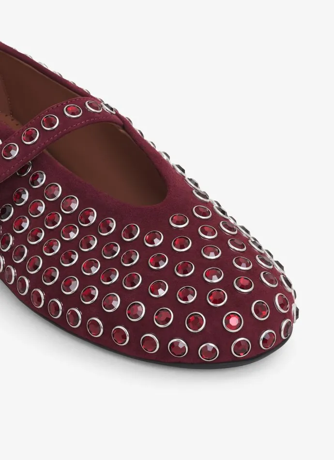 Alaa Flat Shoes STRASS BALLET FLATS Red 8211 Women