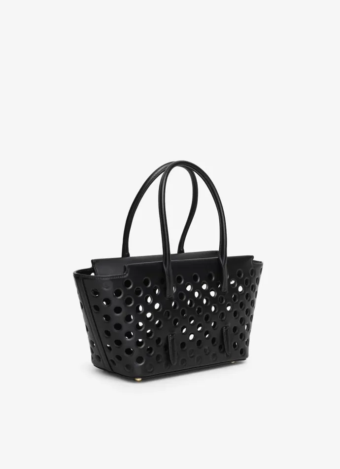 Alaa Handbags NEO MINA 20 BAG IN PERFORATED CALFSKIN Black 8211 Women