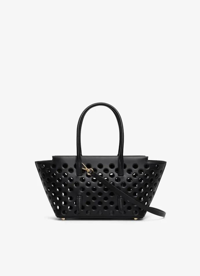 Alaa Handbags NEO MINA 20 BAG IN PERFORATED CALFSKIN Black 8211 Women
