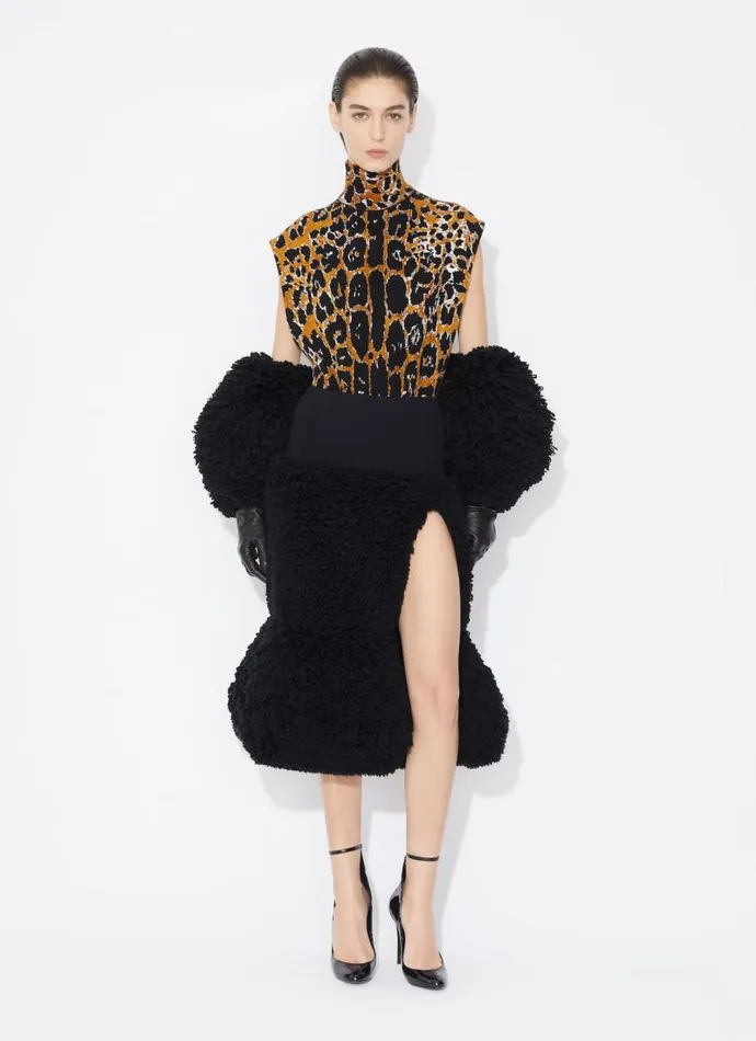Alaa Knitwear SQUARE TOP IN LEOPARD JACQUARD KNIT Blackmulticolor 8211 Women