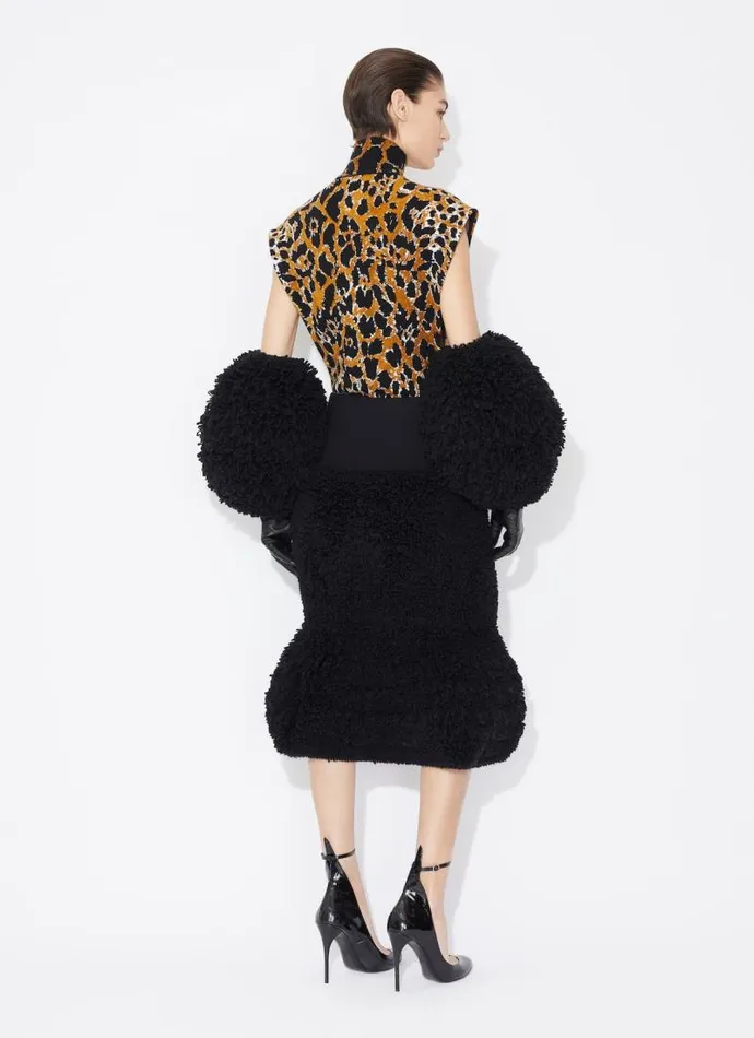 Alaa Knitwear SQUARE TOP IN LEOPARD JACQUARD KNIT Blackmulticolor 8211 Women