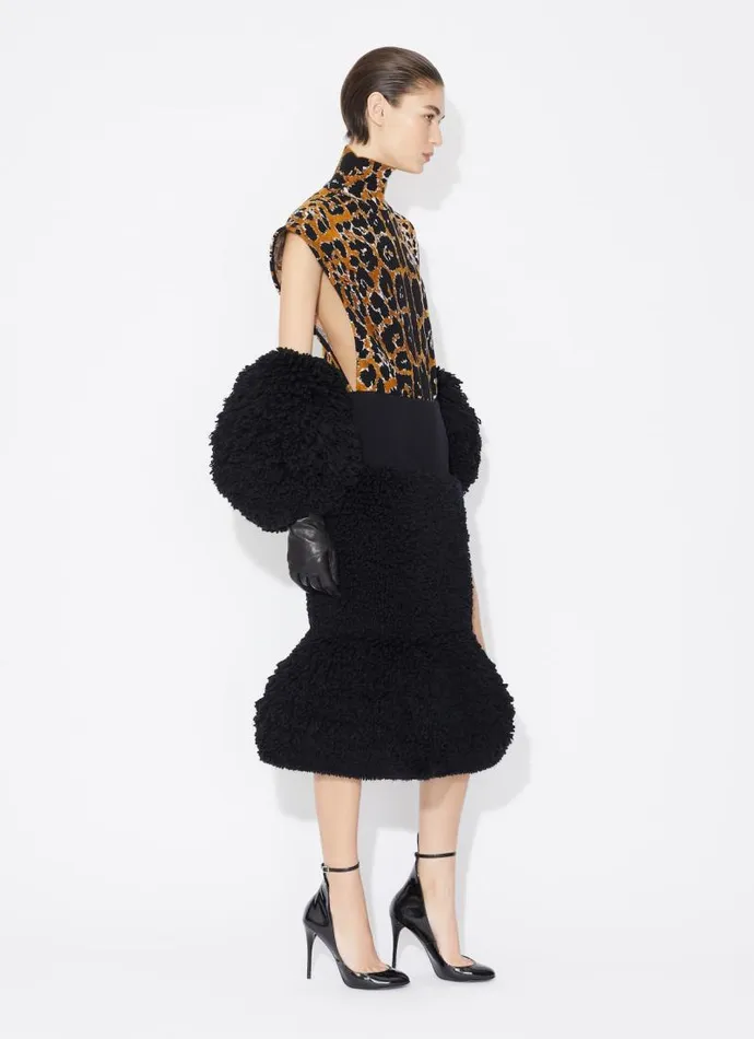 Alaa Knitwear SQUARE TOP IN LEOPARD JACQUARD KNIT Blackmulticolor 8211 Women