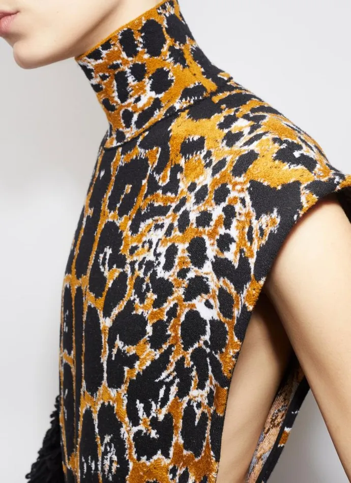 Alaa Knitwear SQUARE TOP IN LEOPARD JACQUARD KNIT Blackmulticolor 8211 Women