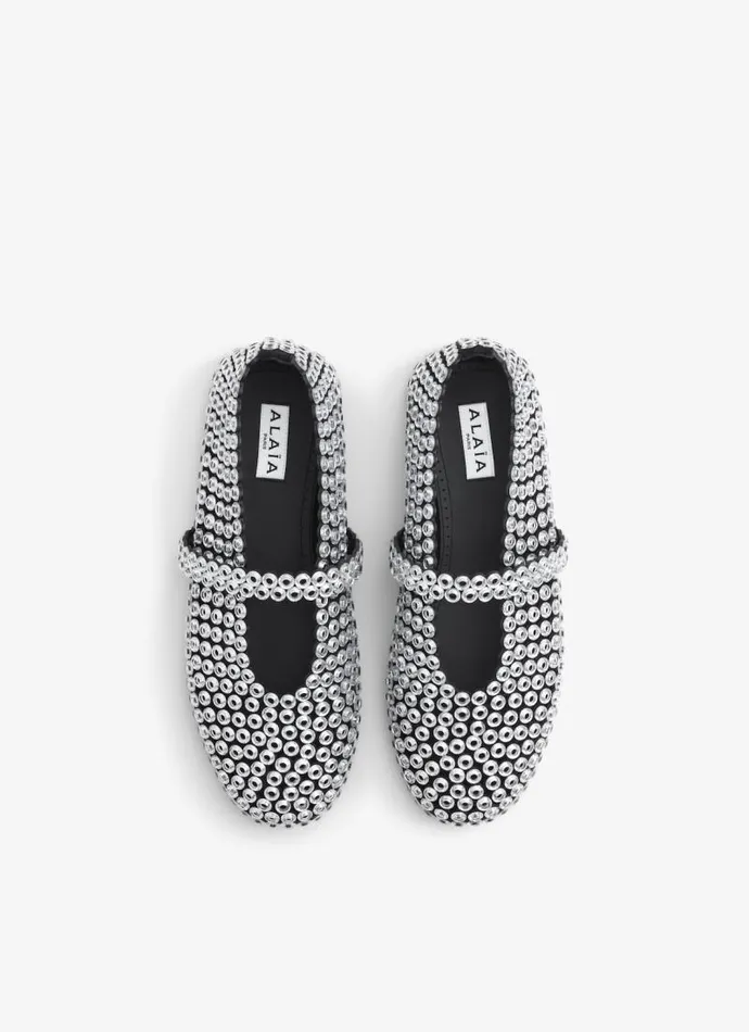 Alaa La Ballerine BALLET FLATS IN GLASS EYELET SUEDE GOATSKIN Transparent 8211 Women Alaa La Ballerine BALLET FLATS IN GLASS EYELET SUEDE GOATSKIN Transparent 8211 Women