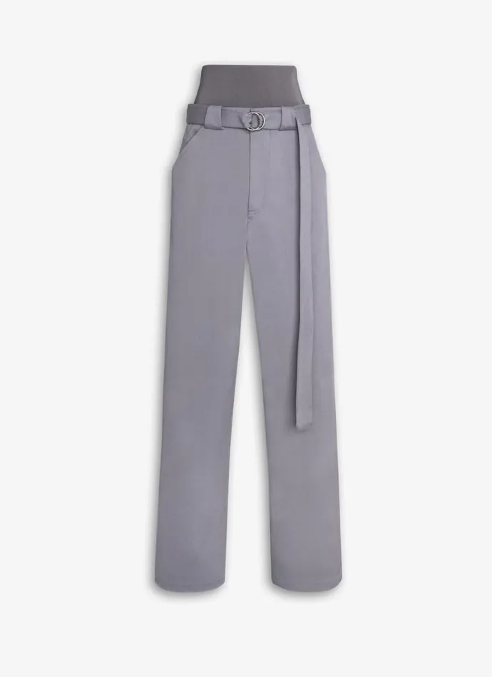Alaa Pants and Shorts CARGO TROUSERS WITH KNIT BAND Steel 8211 Women