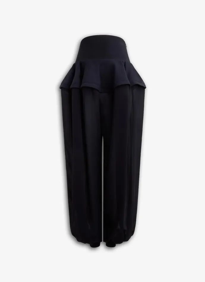 Alaa Pants and Shorts GEORGETTE PEPLUM PANTS Black 8211 Women