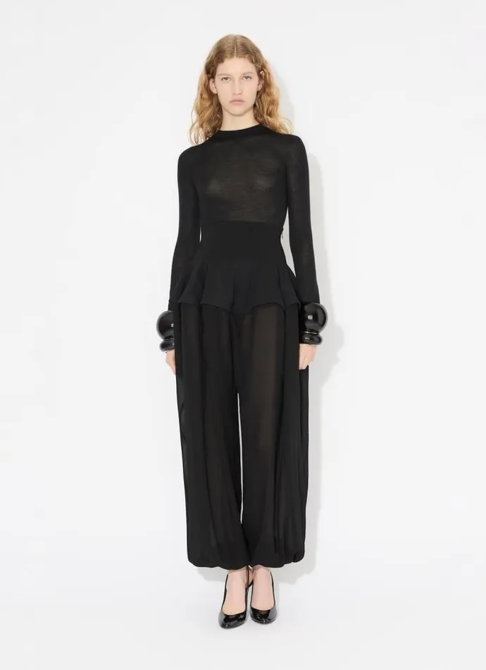 Alaa Pants and Shorts GEORGETTE PEPLUM PANTS Black 8211 Women Alaa Pants and Shorts GEORGETTE PEPLUM PANTS Black 8211 Women