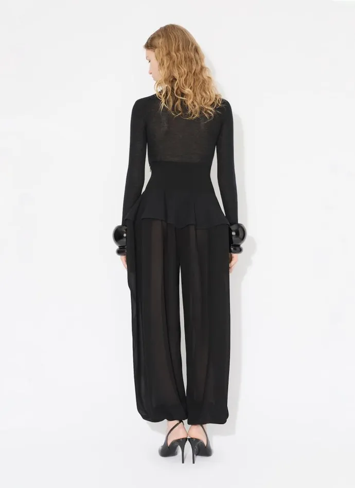 Alaa Pants and Shorts GEORGETTE PEPLUM PANTS Black 8211 Women Alaa Pants and Shorts GEORGETTE PEPLUM PANTS Black 8211 Women
