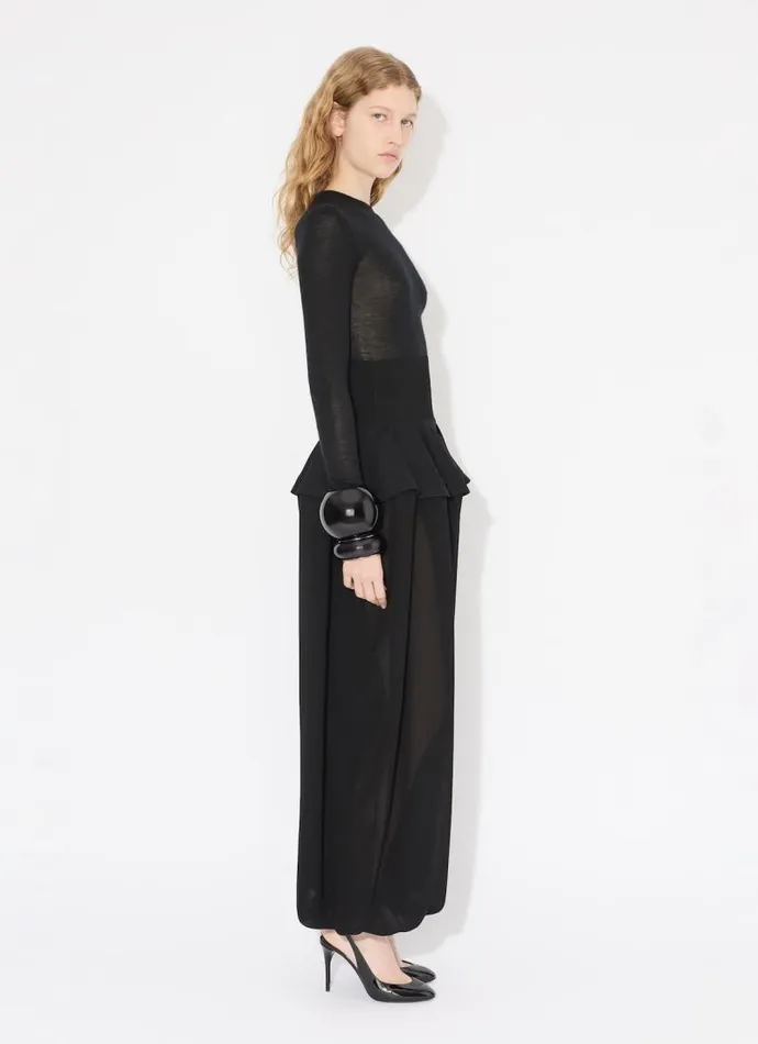 Alaa Pants and Shorts GEORGETTE PEPLUM PANTS Black 8211 Women Alaa Pants and Shorts GEORGETTE PEPLUM PANTS Black 8211 Women