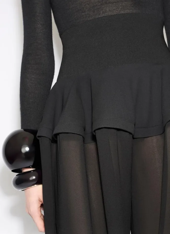 Alaa Pants and Shorts GEORGETTE PEPLUM PANTS Black 8211 Women Alaa Pants and Shorts GEORGETTE PEPLUM PANTS Black 8211 Women