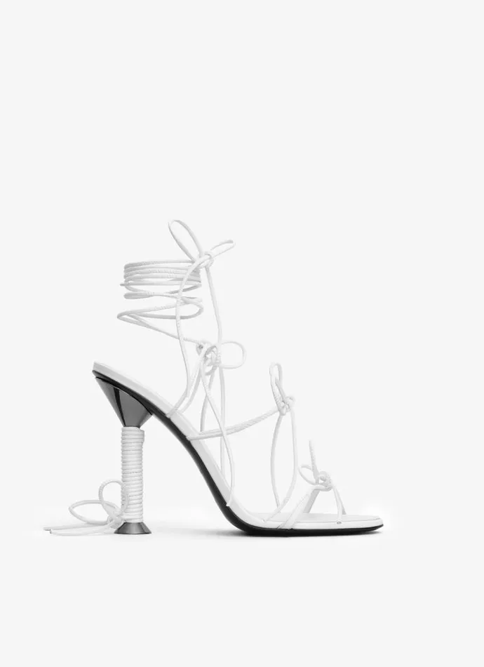 Alaa Sandals BOBINE SANDALS IN LAMBSKIN Whitesilver 8211 Women
