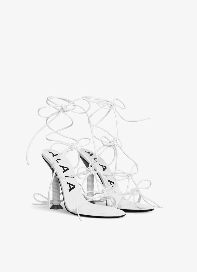 Alaa Sandals BOBINE SANDALS IN LAMBSKIN Whitesilver 8211 Women Alaa Sandals BOBINE SANDALS IN LAMBSKIN Whitesilver 8211 Women