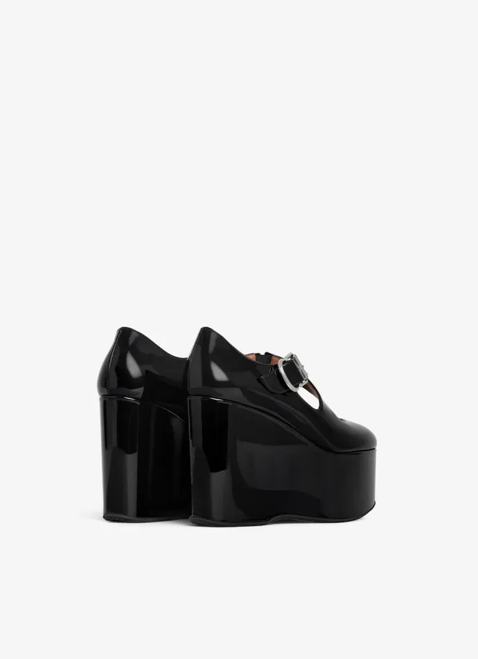 Alaa Sandals CRISS CROSS WEDGES IN PATENT CALFSKIN Black 8211 Women