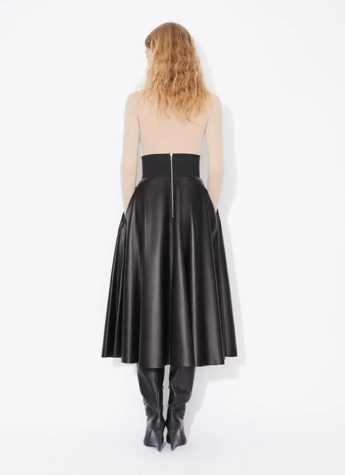 Alaa Skirts BELTED LAMBSKIN SKIRT Black 8211 Women