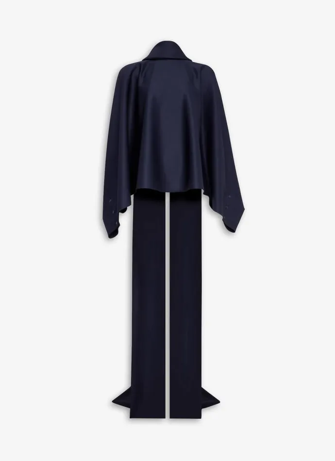 Alaa Tops and Shirts BACKLESS SCARF BLOUSE Denim Blue 8211 Women