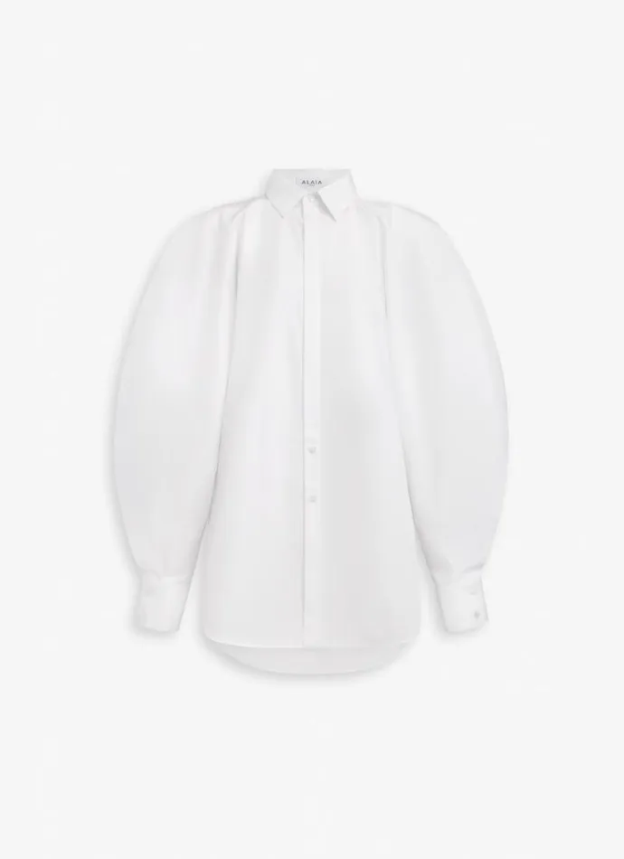 Alaa Tops and Shirts BALLOON SLEEVE SHIRT IN COTTON POPLIN White 8211 Women