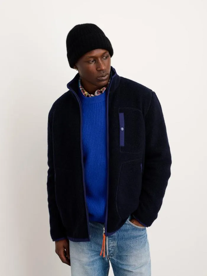 Alex Mill Jackets Coats Alta Sherpa Jacket In Italian Wool Dark Navy 8211 Men