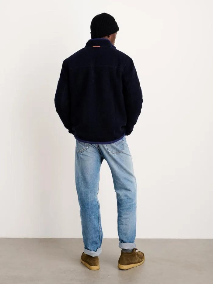 Alex Mill Jackets Coats Alta Sherpa Jacket In Italian Wool Dark Navy 8211 Men