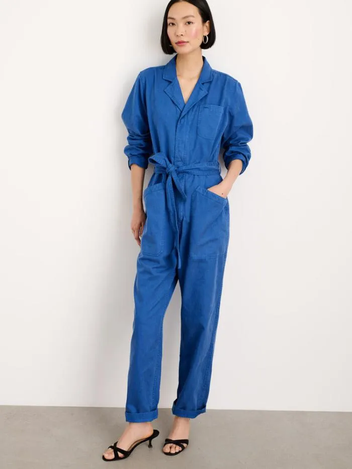 Alex Mill Jumpsuits Standard Zip Jumpsuit In Drapey Cotton Twill Washed Cobalt 8211 Women