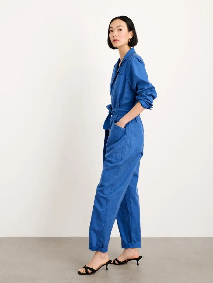 Alex Mill Jumpsuits Standard Zip Jumpsuit In Drapey Cotton Twill Washed Cobalt 8211 Women