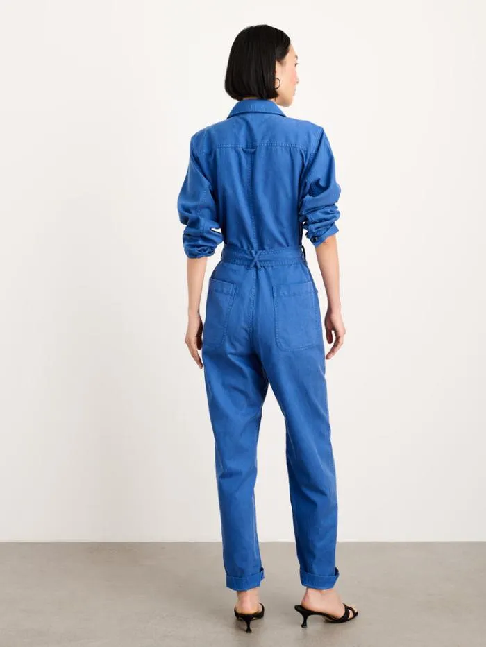 Alex Mill Jumpsuits Standard Zip Jumpsuit In Drapey Cotton Twill Washed Cobalt 8211 Women
