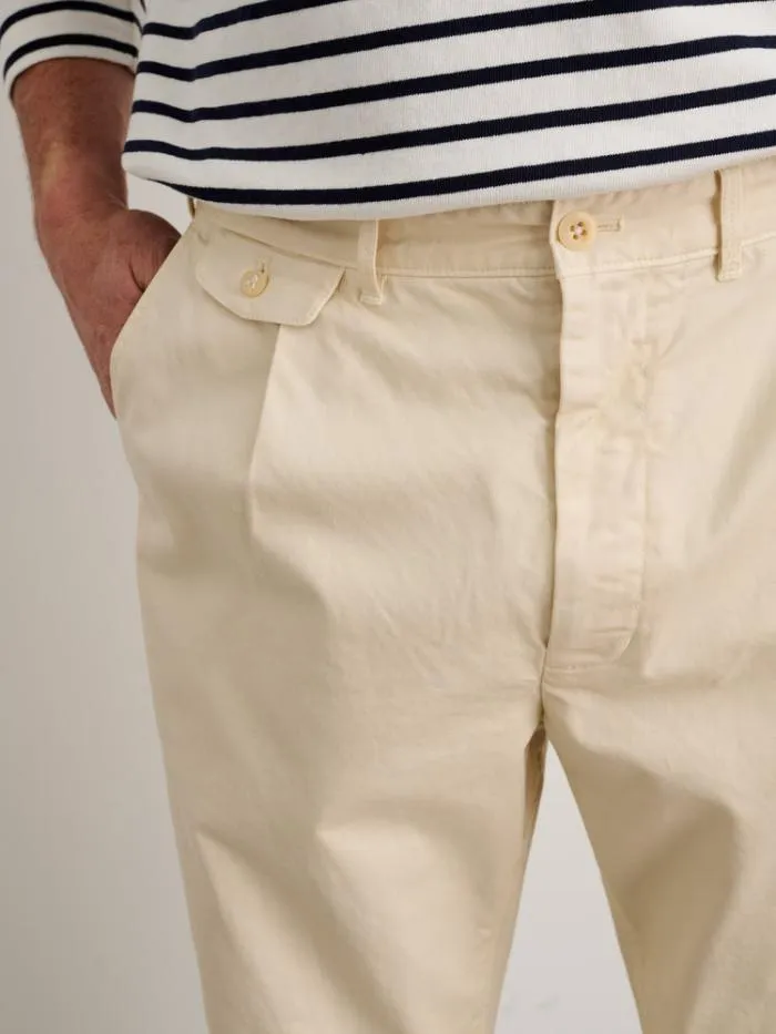 Alex Mill Pants Standard Pleated Pant In Chino Long Inseam Oatmilk 8211 Men