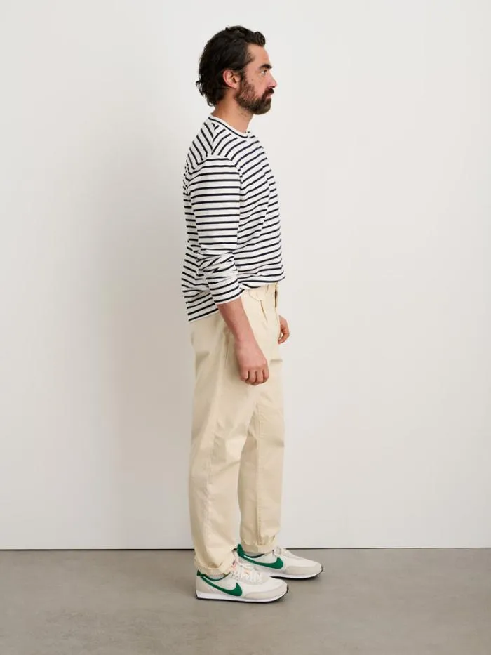 Alex Mill Pants Standard Pleated Pant In Chino Long Inseam Oatmilk 8211 Men