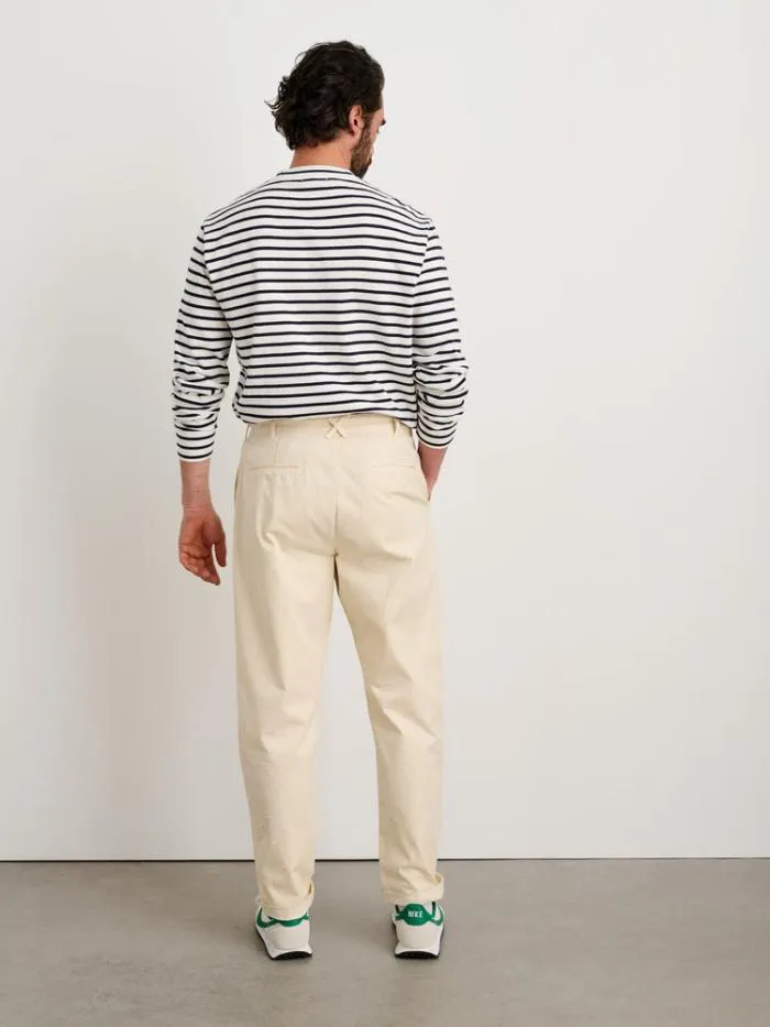 Alex Mill Pants Standard Pleated Pant In Chino Long Inseam Oatmilk 8211 Men