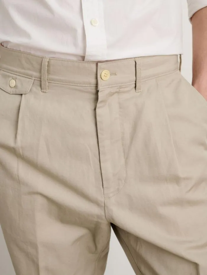Alex Mill Pants Standard Pleated Pant In Cotton Linen Silver Cloud 8211 Men