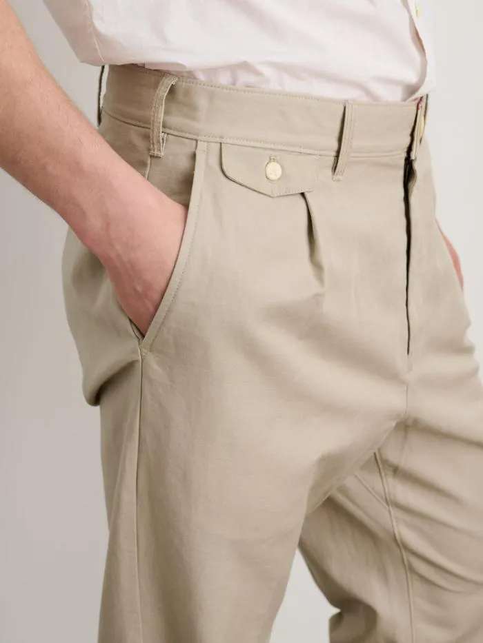 Alex Mill Pants Standard Pleated Pant In Cotton Linen Silver Cloud 8211 Men