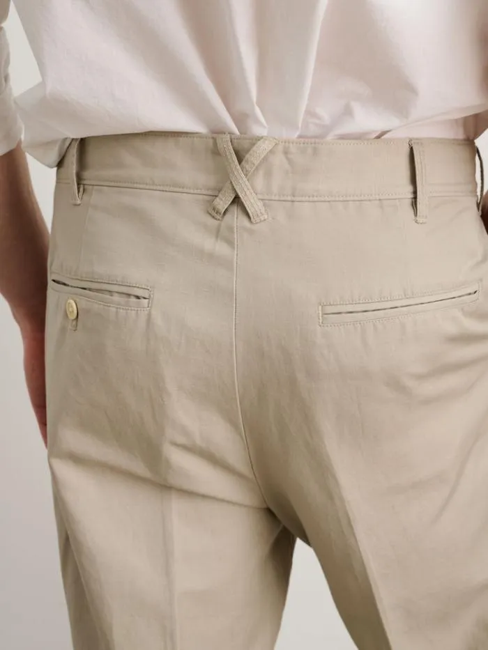 Alex Mill Pants Standard Pleated Pant In Cotton Linen Silver Cloud 8211 Men