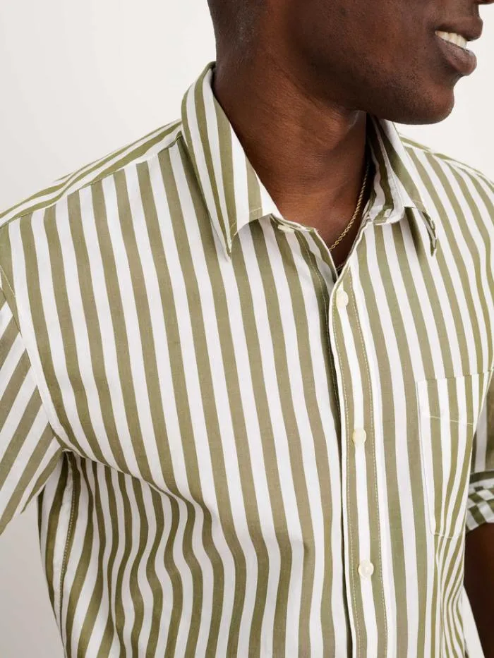 Alex Mill Shirts Mill Shirt In Wide Striped Portuguese Poplin Olivewhite 8211 Men