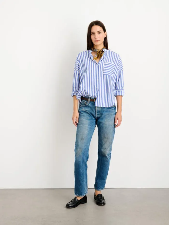 Alex Mill Shirts Tops Jo Striped Shirt In Cotton Bluewhite 8211 Women