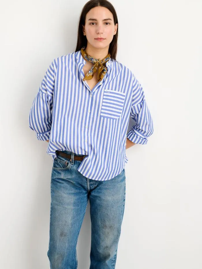 Alex Mill Shirts Tops Jo Striped Shirt In Cotton Bluewhite 8211 Women