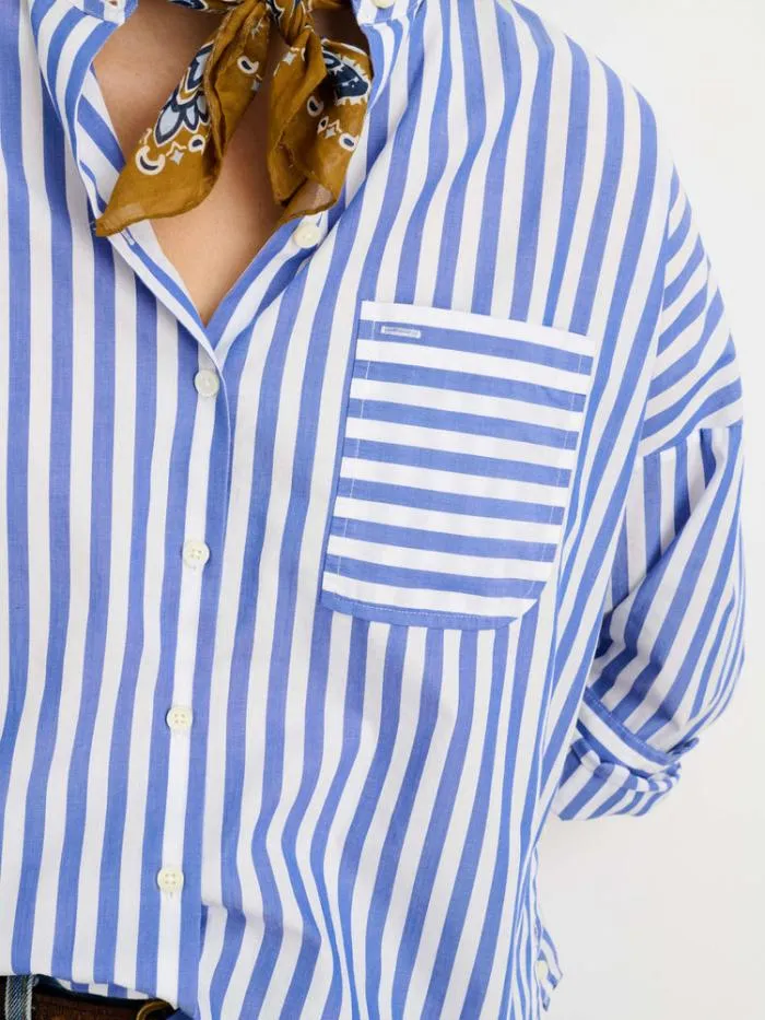 Alex Mill Shirts Tops Jo Striped Shirt In Cotton Bluewhite 8211 Women