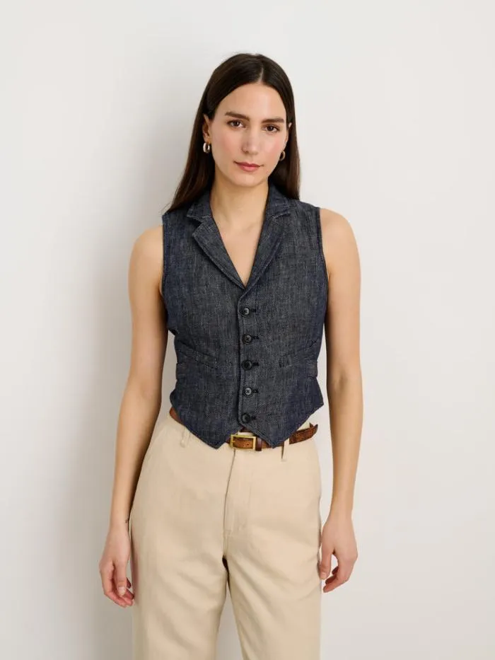Alex Mill Shirts Tops Suitish Vest In Linen Herringbone 8211 Women