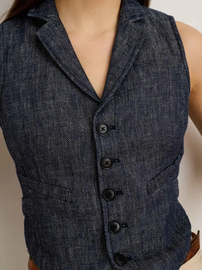 Alex Mill Shirts Tops Suitish Vest In Linen Herringbone 8211 Women