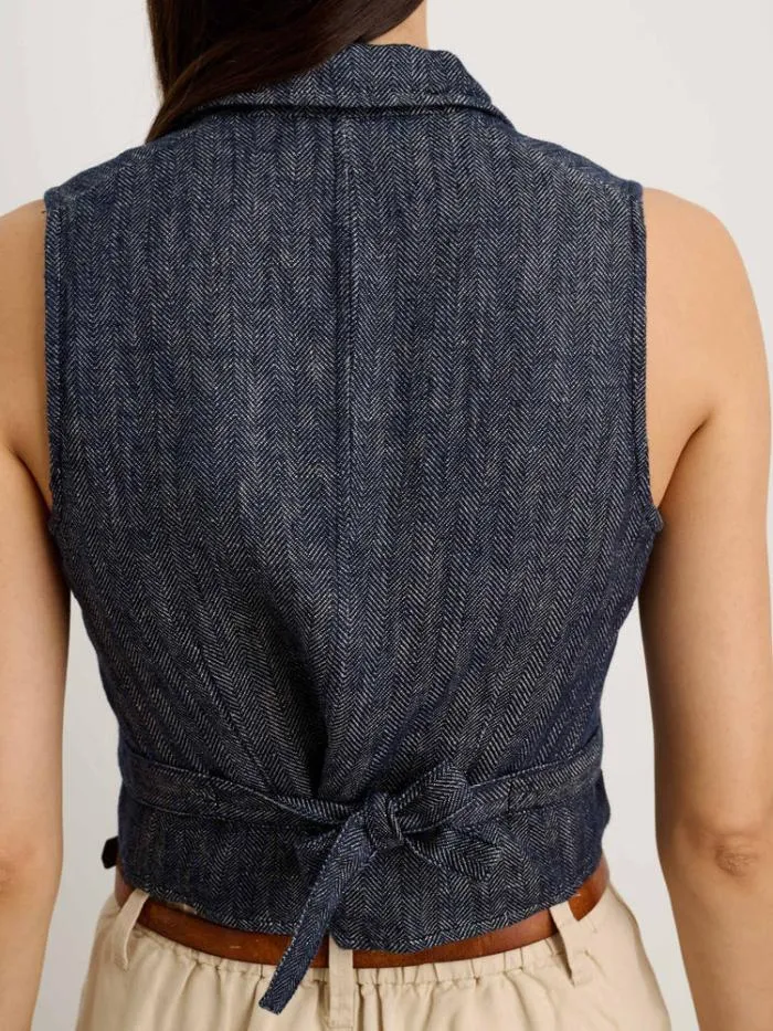 Alex Mill Shirts Tops Suitish Vest In Linen Herringbone 8211 Women