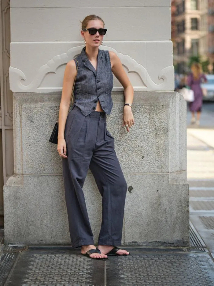 Alex Mill Shirts Tops Suitish Vest In Linen Herringbone 8211 Women