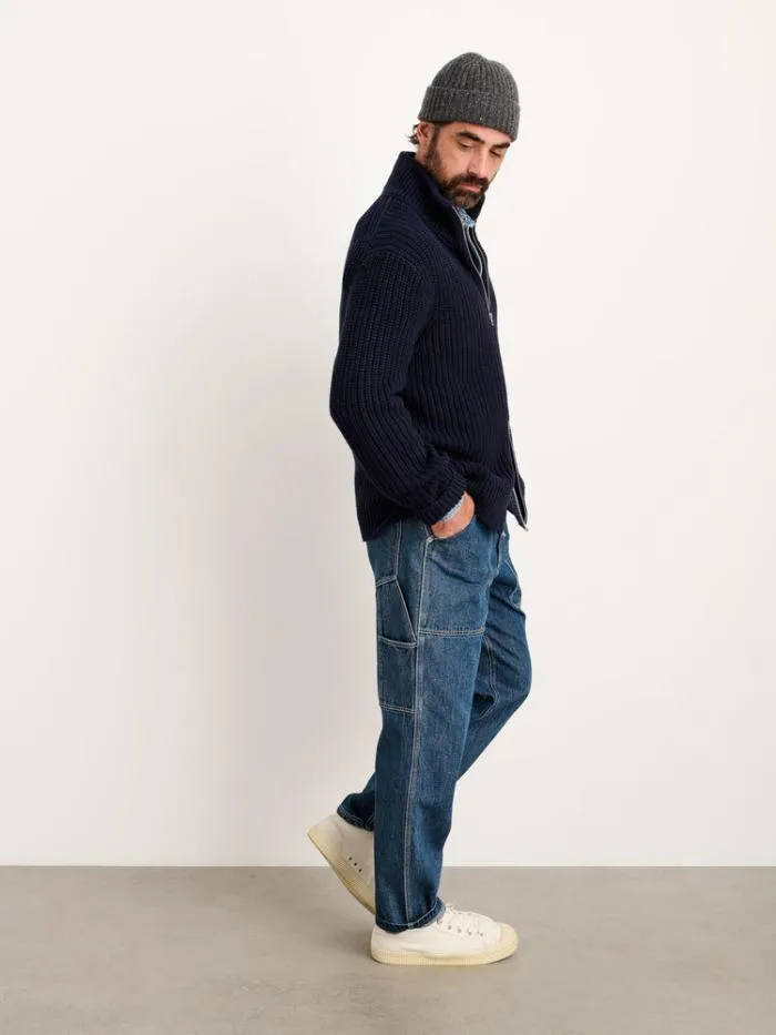 Alex Mill Sweaters Sweatshirts Wright Cardigan In Chunky Cotton Dark Navy 8211 Men