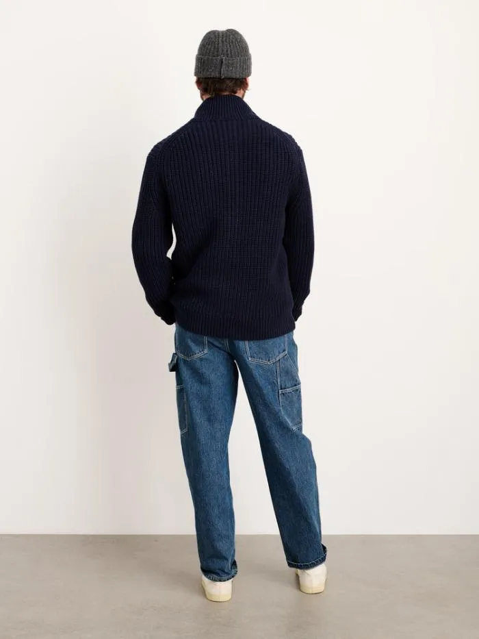 Alex Mill Sweaters Sweatshirts Wright Cardigan In Chunky Cotton Dark Navy 8211 Men