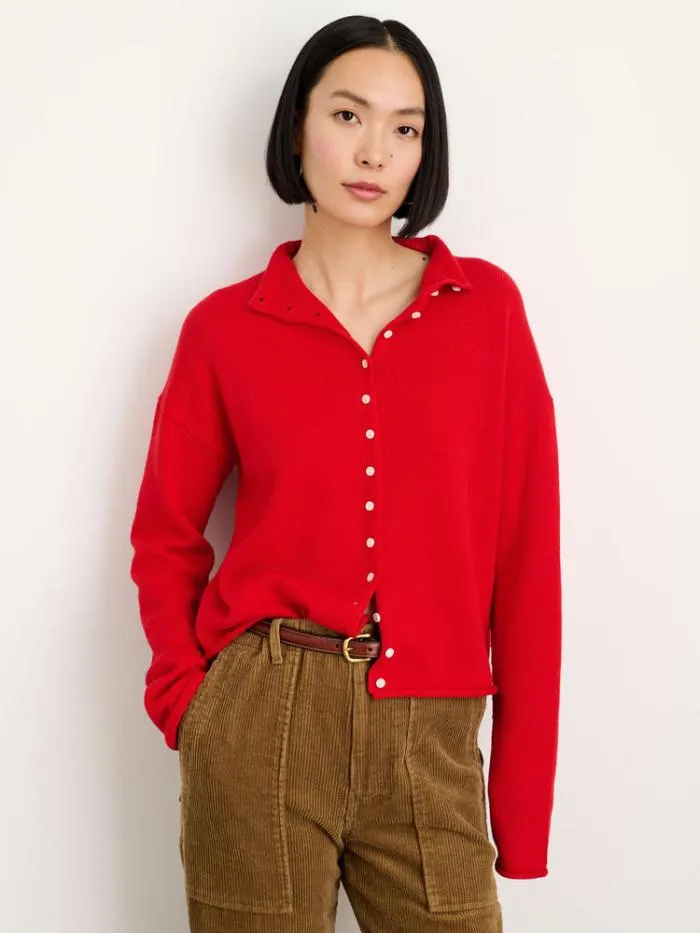 Alex Mill Sweaters Taylor Rollneck Cardigan In Cotton Cashmere Fire Red 8211 Women