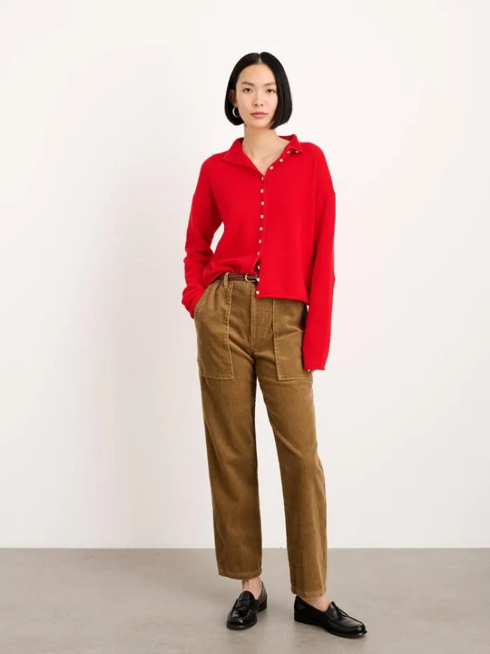 Alex Mill Sweaters Taylor Rollneck Cardigan In Cotton Cashmere Fire Red 8211 Women