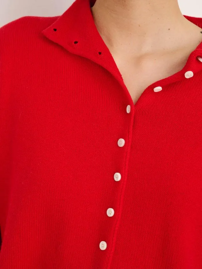 Alex Mill Sweaters Taylor Rollneck Cardigan In Cotton Cashmere Fire Red 8211 Women