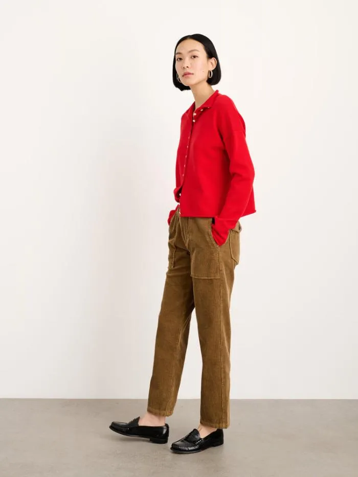 Alex Mill Sweaters Taylor Rollneck Cardigan In Cotton Cashmere Fire Red 8211 Women