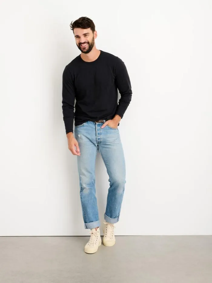 Alex Mill Tees Polos Standard Long Sleeve TShirt In Slub Cotton Black 8211 Men